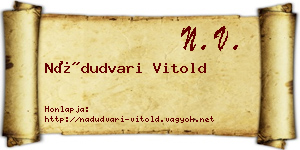 Nádudvari Vitold névjegykártya